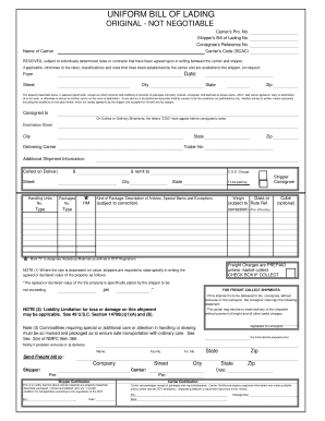 Uniform Bill of Lading