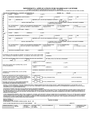 Minnesota Marriage License Application