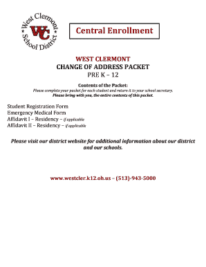 West Clermont Change of Address Packet