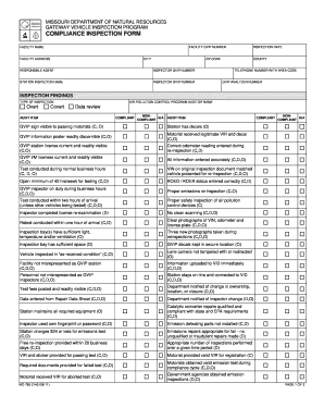 Missouri Vehicle Inspection Compliance Form