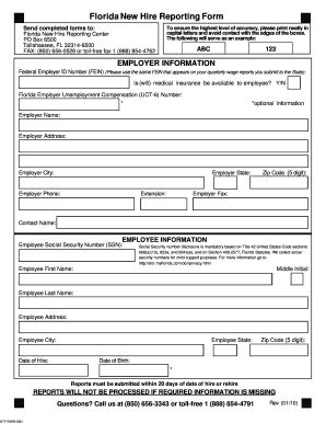 Florida New Hire Reporting Form