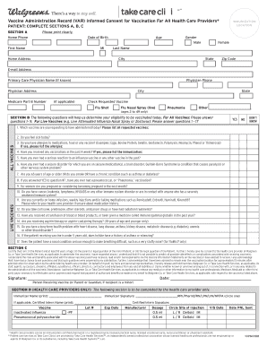 Vaccine Administration Record Informed Consent Form
