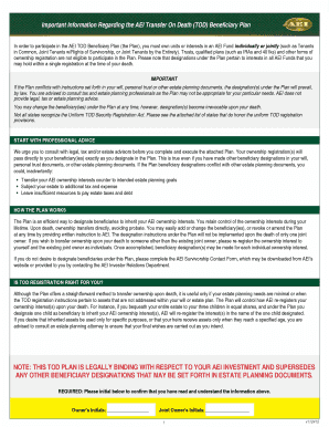 AEI Transfer on Death Beneficiary Plan