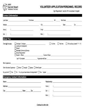 Volunteer Application Form