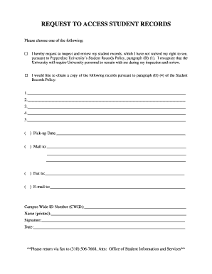 Request to Access Student Records