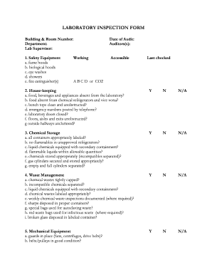 Laboratory Inspection Form