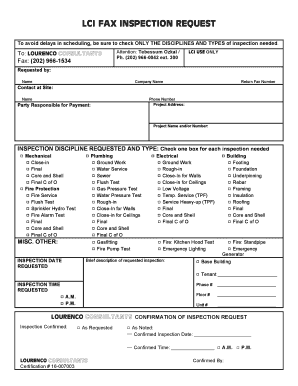 LCI Fax Inspection Request
