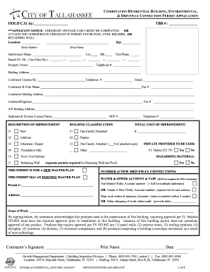 Florida Residential Building Permit Application