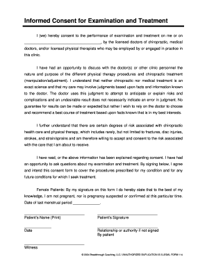 Informed Consent for Chiropractic and Physical Therapy