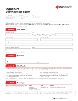Signature Verification Form