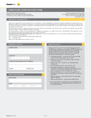 Signature Verification Form