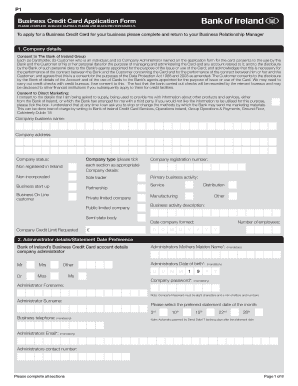 Business Credit Card Application Form