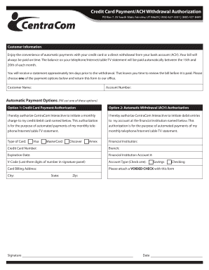 Credit Card Payment Authorization Form