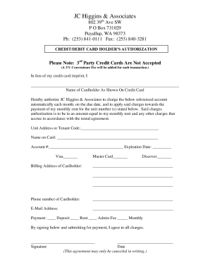 Credit Card Authorization Form