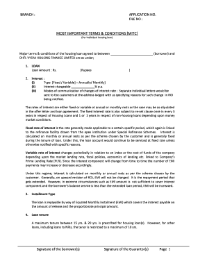 Housing Loan Agreement