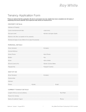 Tenancy Application Form
