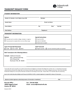 Transcript Request Form