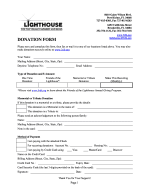 Lighthouse Donation Form
