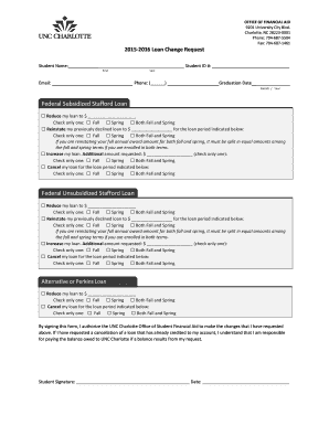 2015-2016 Loan Change Request Form