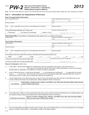 Wisconsin Nonresident Withholding Exemption Affidavit