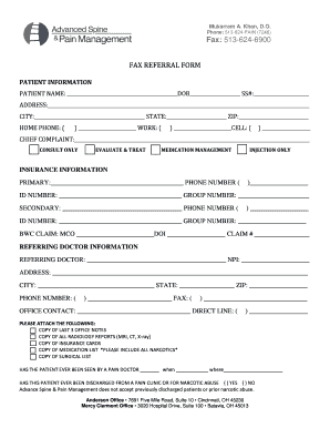 Pain Management Referral Form