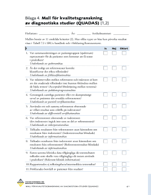 Quality Assessment of Diagnostic Accuracy Studies (QUADAS)