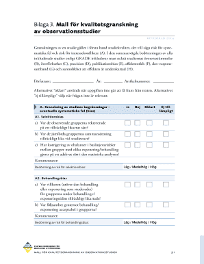 Quality Review Form for Observational Studies