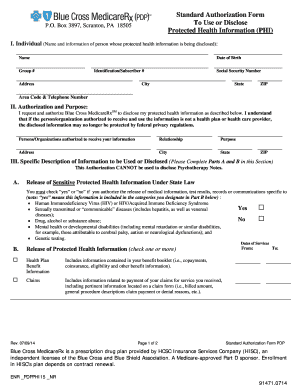 Standard Authorization Form for PHI Disclosure