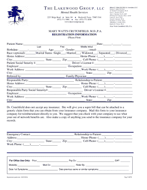 Patient Registration and Services Agreement