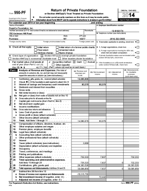 Form 990-PF Private Foundation Tax Return