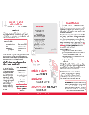 Fillable Online cpe rutgers Food science training course Introduction ...