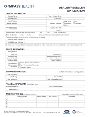 Dealer/Reseller Application Form
