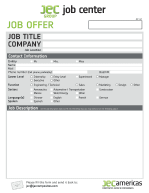 Job Offer Application Form