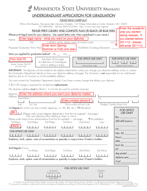 Undergraduate Application for Graduation