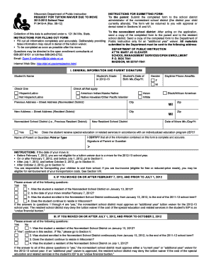 Wisconsin Tuition Waiver Form