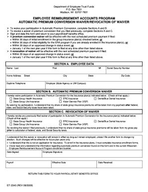 Wisconsin Automatic Premium Conversion Waiver/Revocation Form
