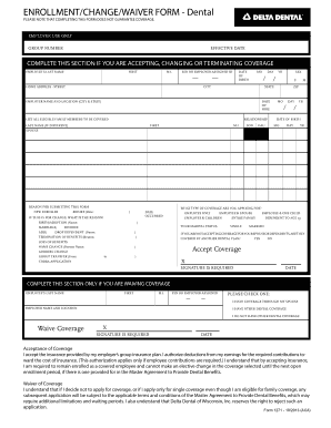 Dental Enrollment Change Waiver Form