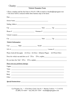Vehicle Donation Form