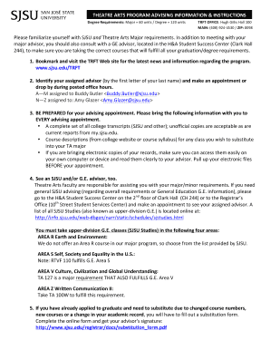 Theatre Arts Major Advising Form