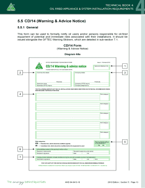 CD/14 Warning & Advice Notice