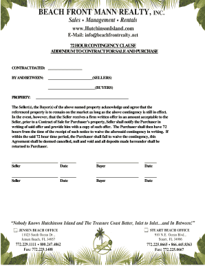72 Hour Contingency Clause Addendum