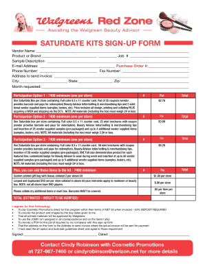 Consumer sampling saturdate kits - Cosmetic Promotions