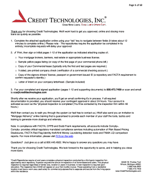Credit Technologies Membership Application & Agreement