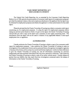 Fair Credit Reporting Act Disclosure Statement