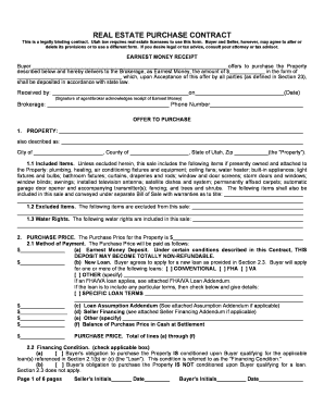 Utah Real Estate Purchase Contract
