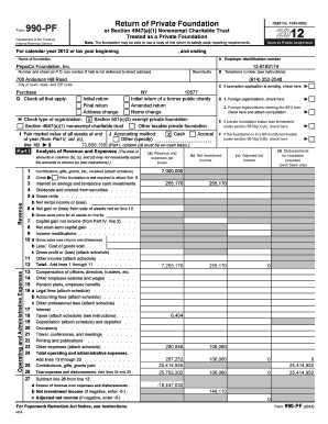 Form 990-PF Private Foundation Tax Return