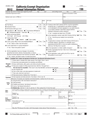 California Exempt Organization Form 199