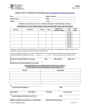 Medication Authorization Order Form