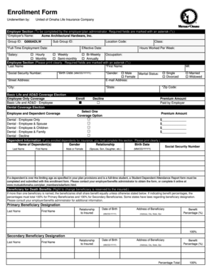 Employee Benefits Enrollment Form