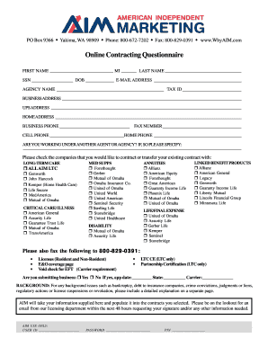 Online Contracting Questionnaire